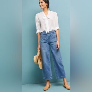 PAIGE Blue Wide Leg Jeans